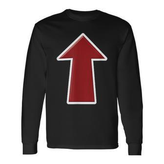 Red Arrow Pointing Up Long Sleeve T-Shirt | Mazezy