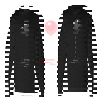 Red Balloon Halloween Costume Scary Movie It-Clown Long Sleeve T-Shirt T-Shirt | Mazezy