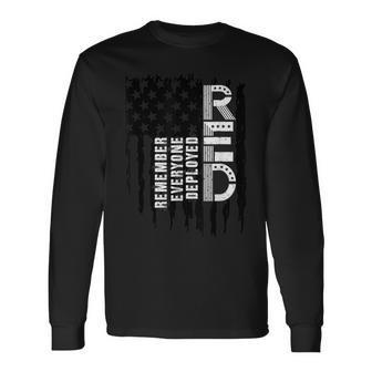 Red Friday Remember Everyone Deployed American Flag Army Long Sleeve - Seseable