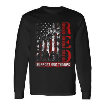 Red Friday Support Our Troops Military Army Us Flag Long Sleeve T-Shirt T-Shirt | Mazezy