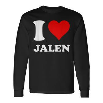Red Heart I Love Jalen Long Sleeve T-Shirt | Mazezy