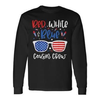 Red White & Blue Cousin Crew 4Th Of July Usa Sunglasses Long Sleeve T-Shirt T-Shirt | Mazezy