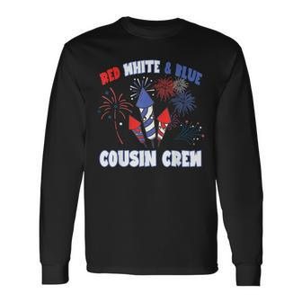 Red White & Blue Cousin Crew Fireworks Usa Flag 4Th Of July Long Sleeve T-Shirt - Seseable