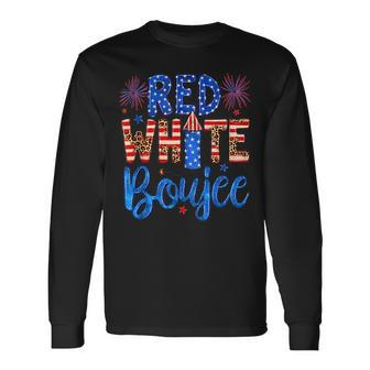 Red White & Boujee Summer Drinking 4Th Of July Us Flag Long Sleeve T-Shirt | Mazezy