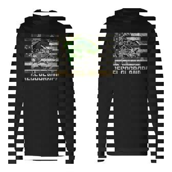 Reel Cool Grandpa Camouflage Fathers Day Fisherman Fishing Long Sleeve T-Shirt - Seseable