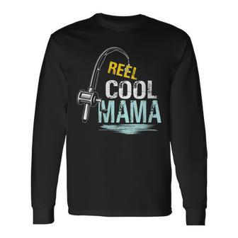 Reel Cool Mama Fishing Fisherman Retro Long Sleeve T-Shirt T-Shirt | Mazezy