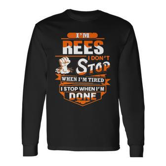 Rees Name Im Rees Long Sleeve T-Shirt - Seseable