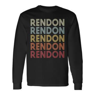 Rendon Texas Rendon Tx Retro Vintage Text Long Sleeve T-Shirt | Mazezy