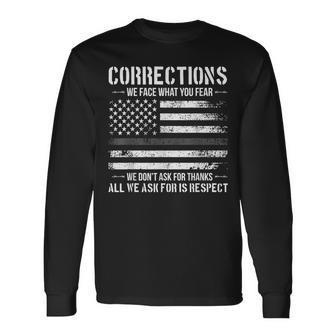Respect Correctional Officer Proud Corrections Officer Long Sleeve T-Shirt - Seseable