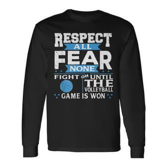 Respect All Motivational Volleyball Quote Long Sleeve T-Shirt T-Shirt | Mazezy