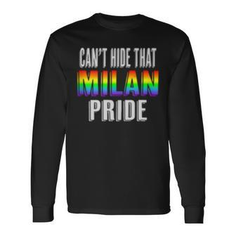 Retro 70S 80S Style Cant Hide That Milan Gay Pride Long Sleeve T-Shirt | Mazezy