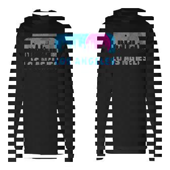 Retro 80S Los Angeles California Downtown Skyline Long Sleeve T-Shirt | Mazezy