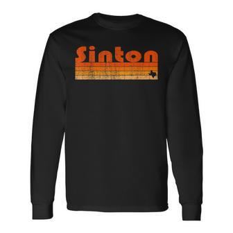 Retro 80S Style Sinton Tx Long Sleeve T-Shirt | Mazezy