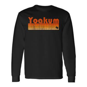 Retro 80S Style Yoakum Tx Long Sleeve T-Shirt | Mazezy
