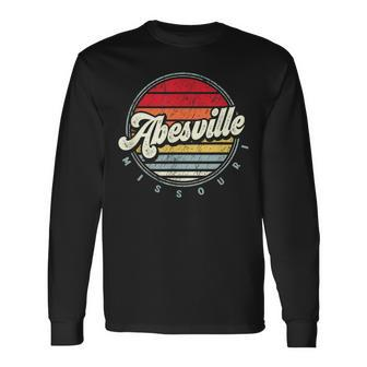 Retro Abesville Home State Cool 70S Style Sunset Long Sleeve T-Shirt | Mazezy