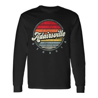 Retro Adairsville Home State Cool 70S Style Sunset Long Sleeve T-Shirt | Mazezy