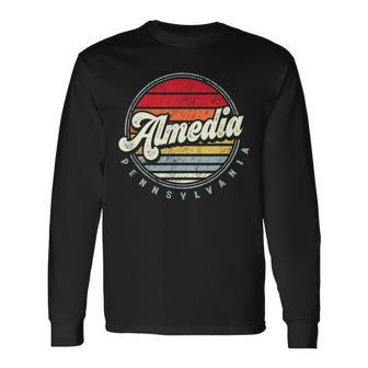 Retro Almedia Home State Cool 70S Style Sunset Long Sleeve T-Shirt | Mazezy