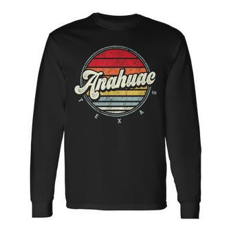 Retro Anahuac Home State Cool 70S Style Sunset Long Sleeve T-Shirt | Mazezy