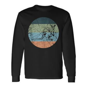 Retro Animal Silhouette Lover Vintage Kangaroo Long Sleeve T-Shirt T-Shirt | Mazezy