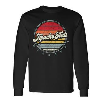 Retro Apache Flats Home State Cool 70S Style Sunset Long Sleeve T-Shirt | Mazezy