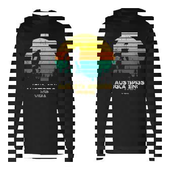 Retro Augusta Springs Virginia Big Foot Souvenir Long Sleeve T-Shirt | Mazezy