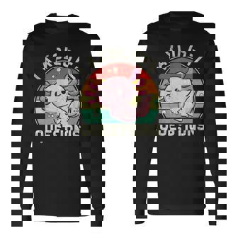 Retro I Axolotl Questions Cute Axolotl Long Sleeve - Seseable