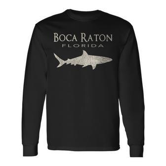 Retro Boca Raton Fl Shark Long Sleeve T-Shirt | Mazezy AU