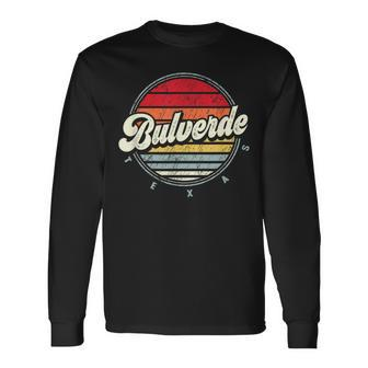 Retro Bulverde Home State Cool 70S Style Sunset Long Sleeve T-Shirt | Mazezy