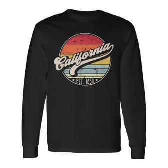 Retro California Home State Ca Cool 70S Style Sunset Long Sleeve T-Shirt | Mazezy