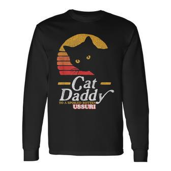 Retro Cat Daddy To A Spoiled Rotten Ussuri 80S Long Sleeve T-Shirt | Mazezy