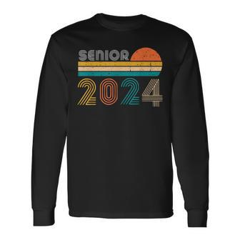 Retro Class Of 2024 Seniors 24 Back To School Graduation Long Sleeve T-Shirt T-Shirt | Mazezy