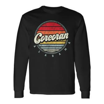 Retro Corcoran Home State Cool 70S Style Sunset Long Sleeve T-Shirt | Mazezy CA