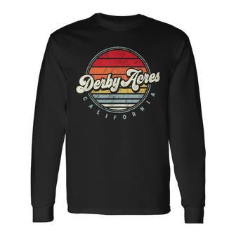 Retro Derby Acres Home State Cool 70S Style Sunset Long Sleeve T-Shirt | Mazezy