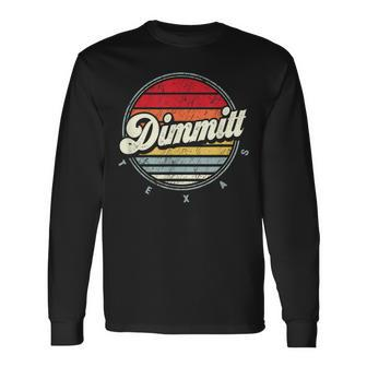 Retro Dimmitt Home State Cool 70S Style Sunset Long Sleeve T-Shirt | Mazezy