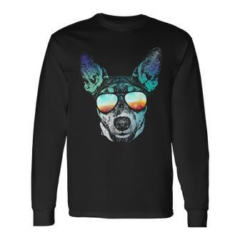 Retro Disco Dog Teddy Roosevelt Terrier Long Sleeve T-Shirt | Mazezy