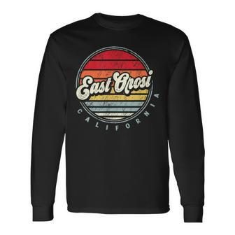 Retro East Orosi Home State Cool 70S Style Sunset Long Sleeve T-Shirt | Mazezy