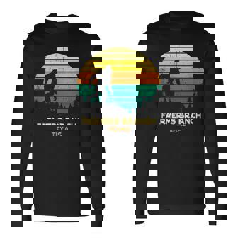Retro Farmers Branch Texas Big Foot Souvenir Long Sleeve T-Shirt | Mazezy