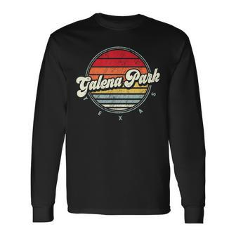 Retro Galena Park Home State Cool 70S Style Sunset Long Sleeve T-Shirt | Mazezy