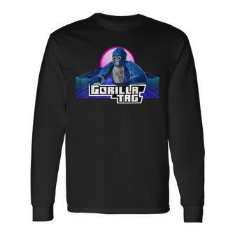 Retro Gorilla Monkey Tag Gorilla Vr Gamer Long Sleeve T-Shirt | Mazezy