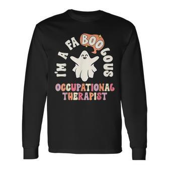 Retro Halloween Occupational Therapist Vintage Therapy Ot Therapist Long Sleeve T-Shirt T-Shirt | Mazezy