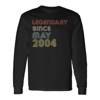 Retro Legendary Since May 2004 Birthday Legend Born Years Long Sleeve T-Shirt | Mazezy