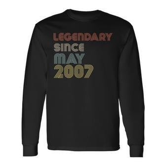 Retro Legendary Since May 2007 Birthday Legend Born Years Long Sleeve T-Shirt | Mazezy