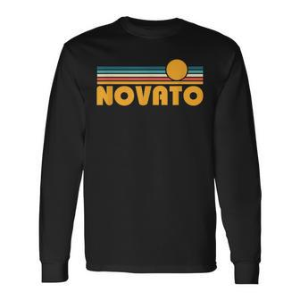 Retro Novato California Sunset Long Sleeve T-Shirt | Mazezy