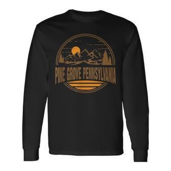 Retro Pine Grove Pennsylvania State Long Sleeve T-Shirt | Mazezy