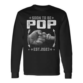 Retro Soon To Be Pop Est 2023 Family Long Sleeve T-Shirt | Mazezy