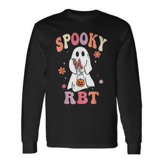 Retro Spooky Rbt Behavior Technician Halloween Rbt Therapist Long Sleeve T-Shirt - Monsterry