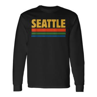 Retro Style Seattle Seattle Washington Pride Vintage Long Sleeve T-Shirt | Mazezy