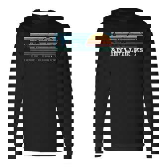 Retro Sunset Stripes Abbyville Kansas Long Sleeve T-Shirt | Mazezy