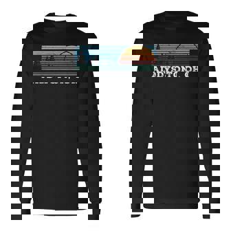 Retro Sunset Stripes Addyston Ohio Long Sleeve T-Shirt | Mazezy