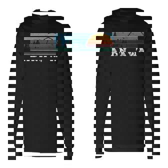 Retro Sunset Stripes Adna Washington Long Sleeve T-Shirt | Mazezy
